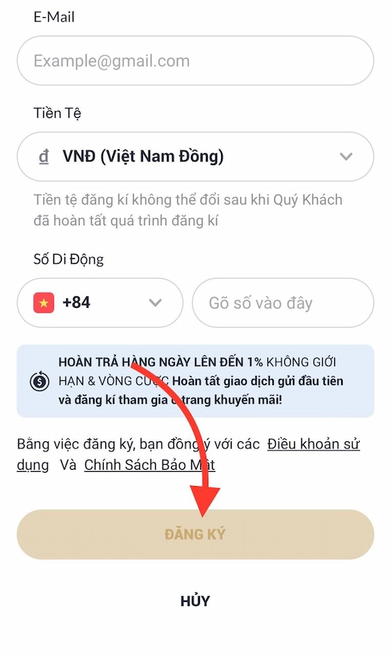 Xác nhận đăng ký thành công