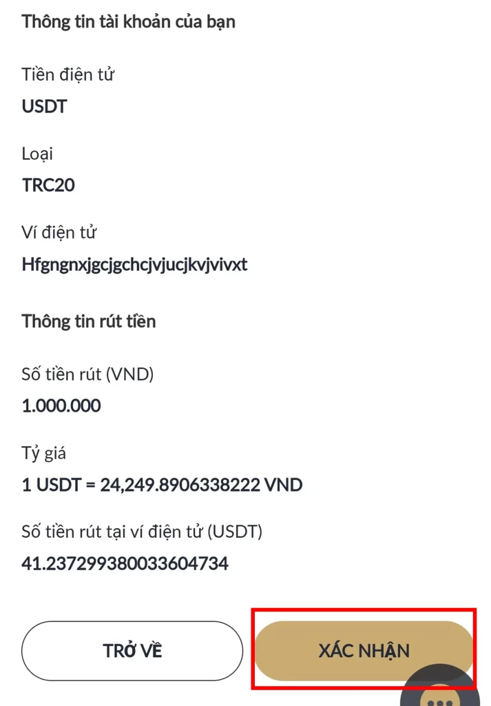 Hướng Dẫn Rút Tiền M88 Thành USDT